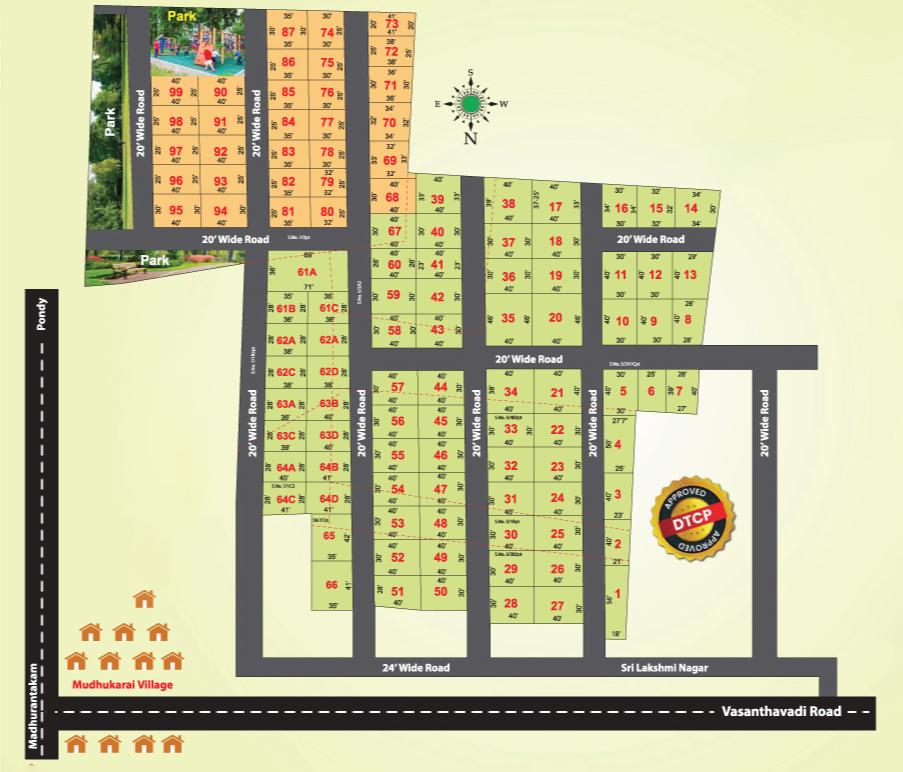 DTCP approved plots in Gubera Lakshmi Nagar Maduranthakam